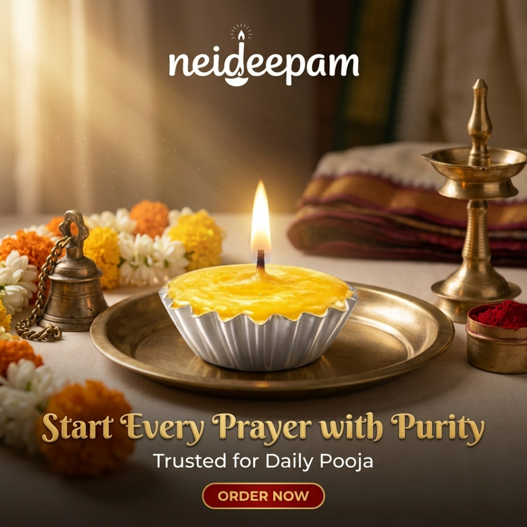 neideepam® Ready-Made Pure Ghee Diya | Approx. 90-Minute Burn Time | Indoor Use | Aluminium Cup | NABL Tested