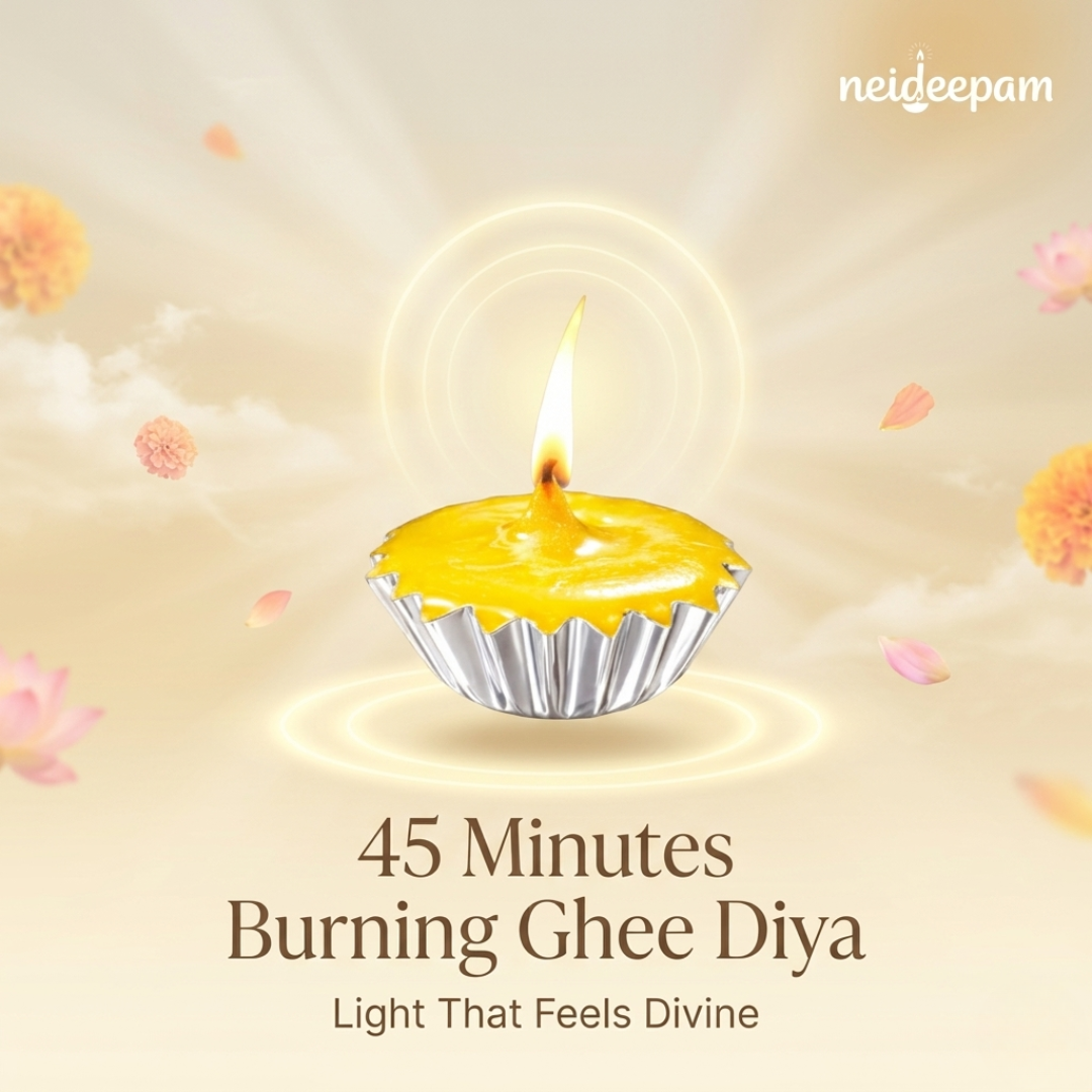 neideepam®  Pure Ghee Cup Diya | Approx. 45-Minute Burn Time | Indoor & Outdoor Use | NABL Tested & Certified