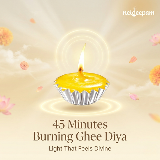 neideepam®  Pure Ghee Cup Diya | Approx. 45-Minute Burn Time | Indoor & Outdoor Use | NABL Tested & Certified
