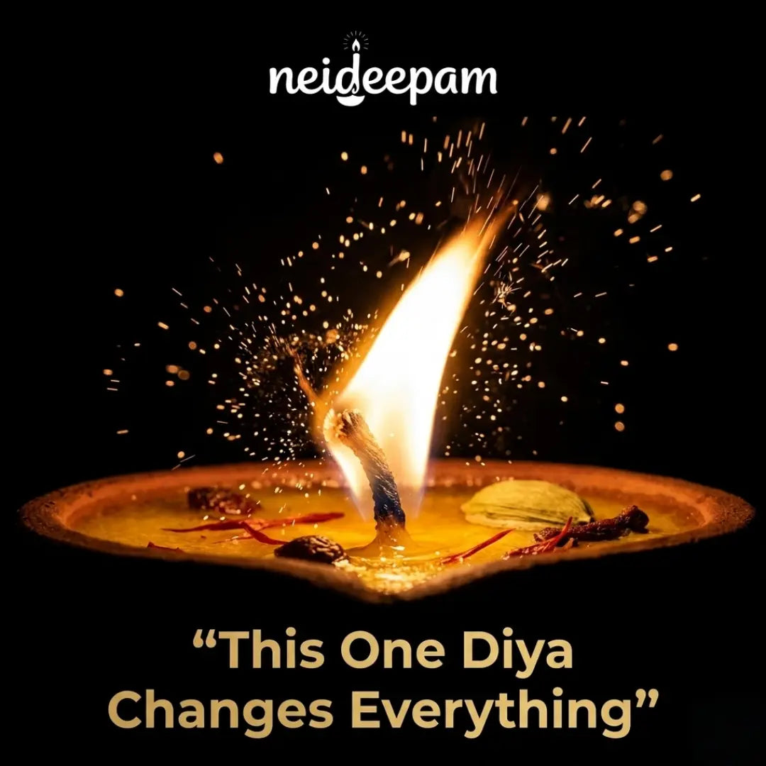 neideepam® Punya Cow Ghee Deepam | Handmade | Natural Ingredients | Ready-to-Use | NABL Tested & Certified